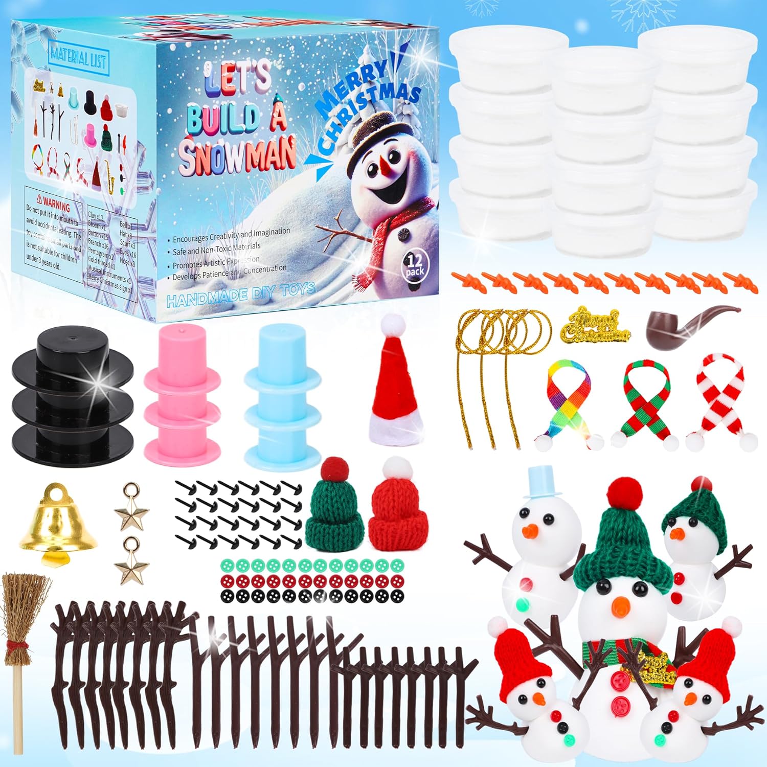 Christmas Snowman Craft Kit with Ornaments